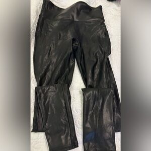 SPANX Faux‎ Vegan Leather Leggings 2437 Women's Size XS